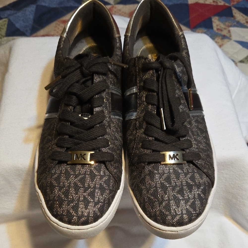 Michael Kors Women's Monogram Black Sneakers